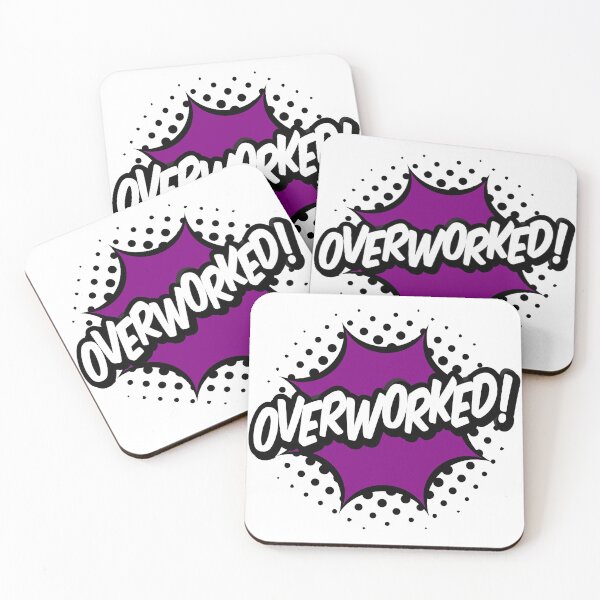 Item preview, Overworked! purple comic pop designed and sold by DesignsByDaddy.