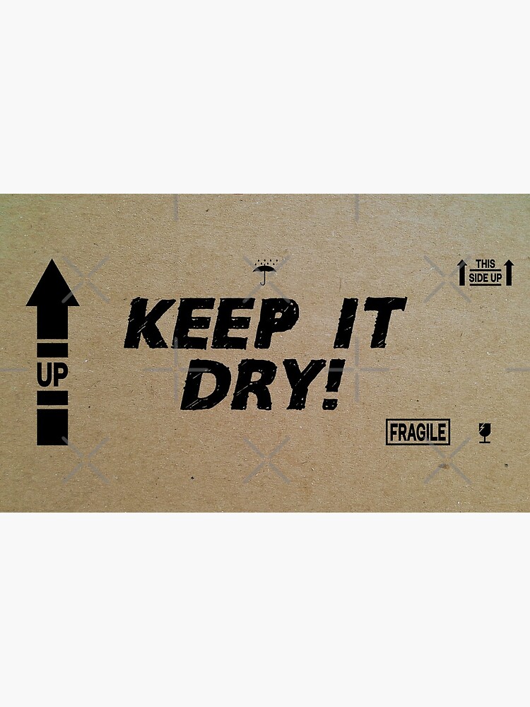 Artwork view, Keep it dry cardboard designed and sold by reIntegration