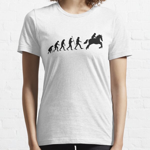 Riding Evolution Damen T-Shirt Rider Horse Horses Fun Darwin Races Reiter Reiten Riding Evolution Damen T-Shirt Rider Horse Horses Fun Darwin Races Reiter Reiten