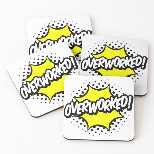 Item preview, Overworked! yellow comic pop designed and sold by DesignsByDaddy.