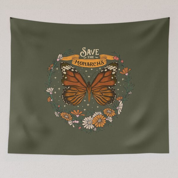 Item preview, Arte floral de la mariposa Save The Monarchs designed and sold by MrEddie10.