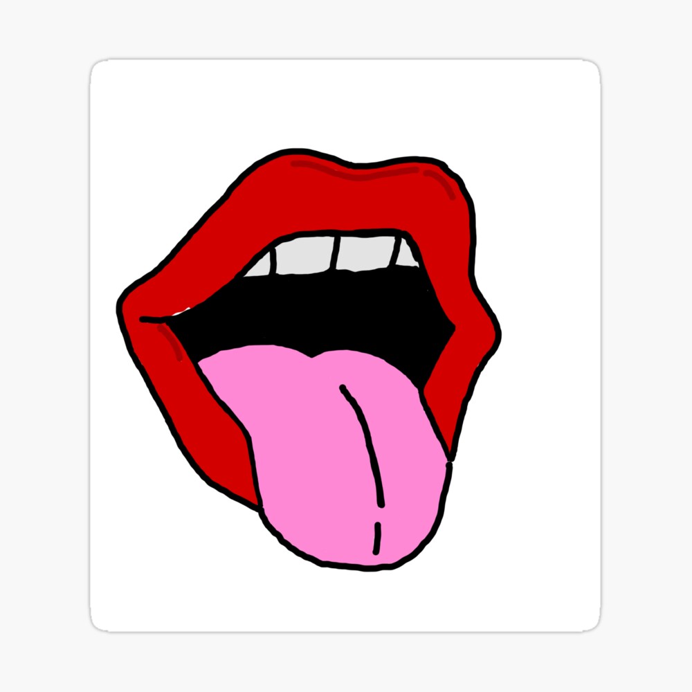 mouth and tongue drawing Hardcover Journal for Sale by vribhatia |  Redbubble