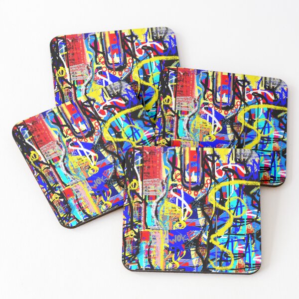 Item preview, Cool Etchings of Life, a colourful abstract art designed and sold by Art With Impact – Statement Art & Apparel for Deep Thinkers.