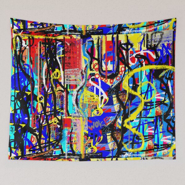 Item preview, Cool Etchings of Life, a colourful abstract art designed and sold by Art With Impact – Statement Art & Apparel for Deep Thinkers.