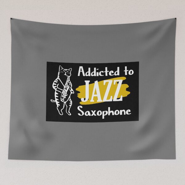 Item preview,  Addicted jazz cat sexophone  designed and sold by vidyaroul.