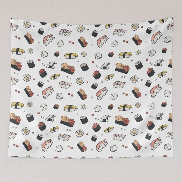 Item preview, Handdrawn sushi illustrations, which can also from a pattern designed and sold by AnaEyra.