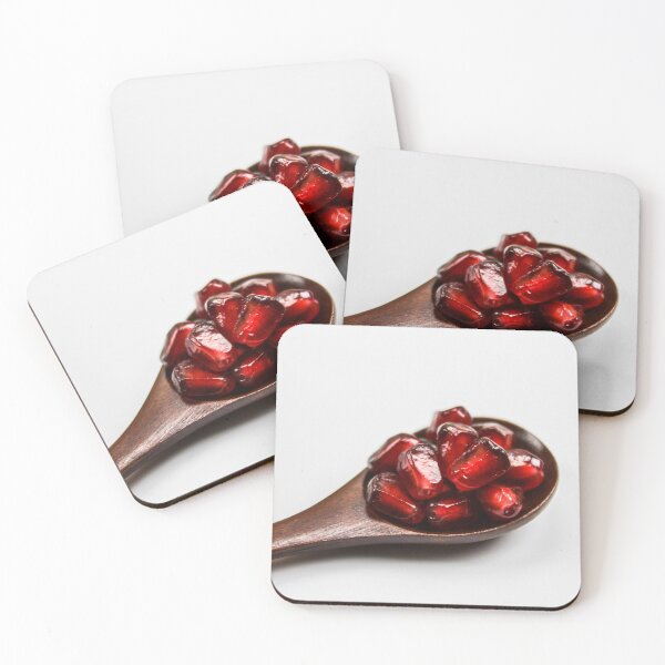 Item preview, Wooden spoon with pomegranate seeds isolated on a white background designed and sold by Mahirov Shop.