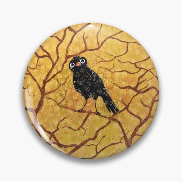 Item preview, Forsythia Springtime Happy Blackbird designed and sold by Sarah Crosby.