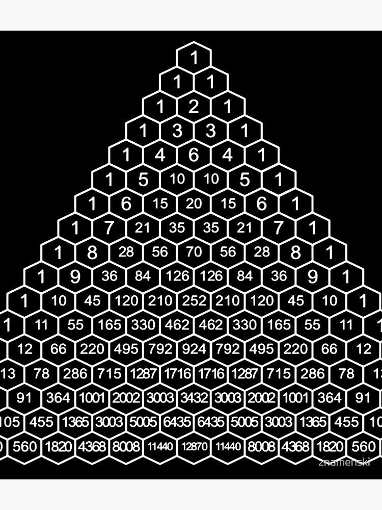 In mathematics, Pascal's triangle is a triangular array of the binomial coefficients by znamenski