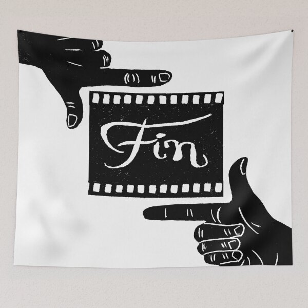 Item preview, Fin Film Hands - original linocut design and print designed and sold by PixelPalmer.