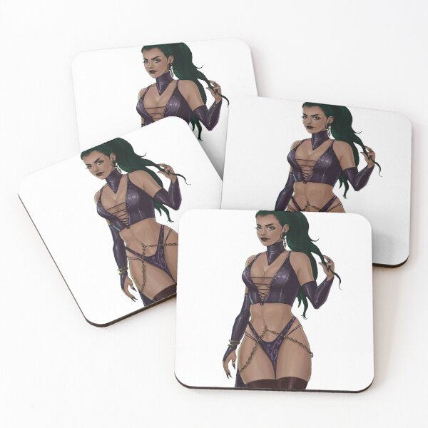 Item preview, Dominatrix pinup in purple latex dress designed and sold by hoshimem.
