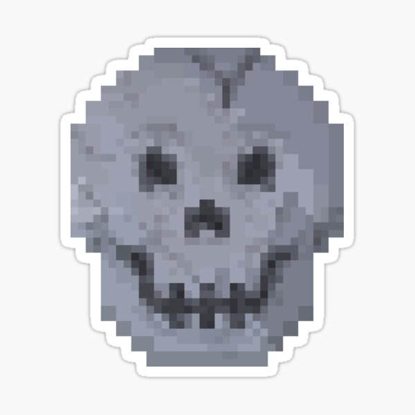 Item preview, Pixelated eerie cracked skull designed and sold by For the love of Pixels.