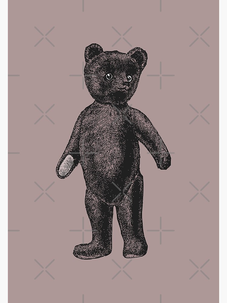 Cute greeting vintage teddy bear illustration Art Board Print for Sale by  knappidesign