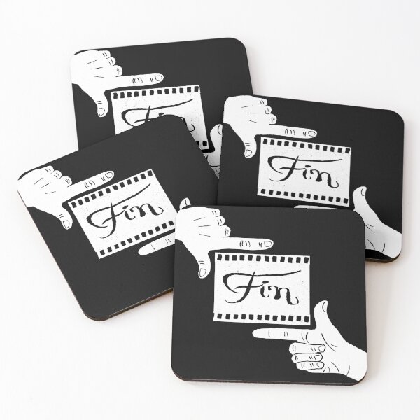 Item preview, Fin Film Hands (white) - original linocut design and print designed and sold by PixelPalmer.