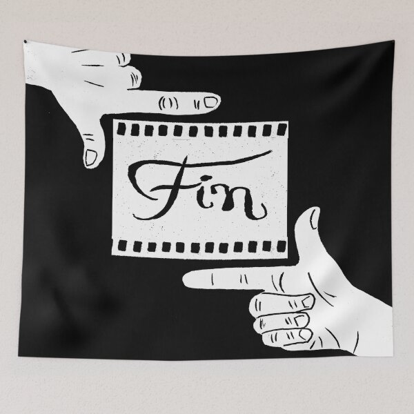 Item preview, Fin Film Hands (white) - original linocut design and print designed and sold by PixelPalmer.