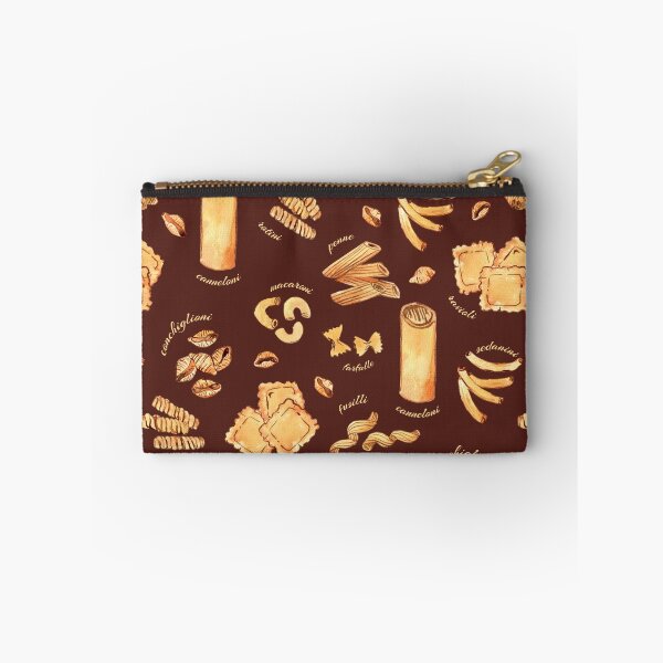 Item preview, Types of Pasta on brown watercolor pattern designed and sold by AnjeseAnna.
