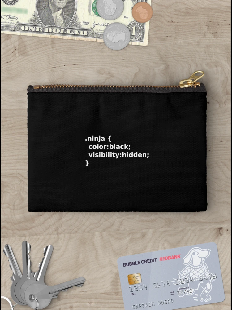 Thumbnail 3 of 4, Zipper Pouch, Ninja Coder - Programmer Coding designed and sold by PrintPress.