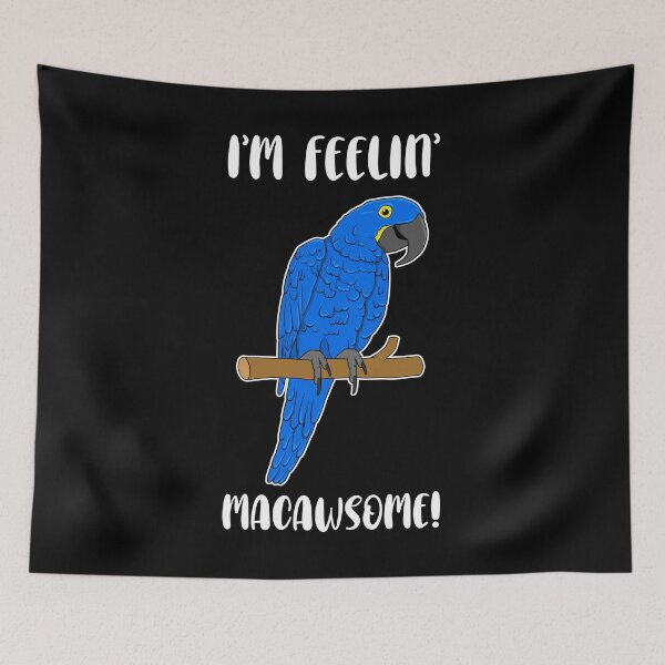 Item preview, Funny Parrot Lover Hyacinth Macaw Pun Macawsome print designed and sold by jakehughes2015.