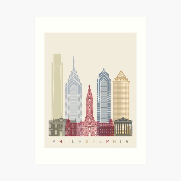 Philadelphia skyline poster Art Print