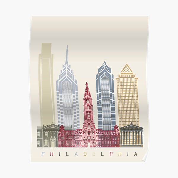  Pure Net Art Philadelphia Skyline Sports on Canvas … (12X14,  Black and White): Posters & Prints