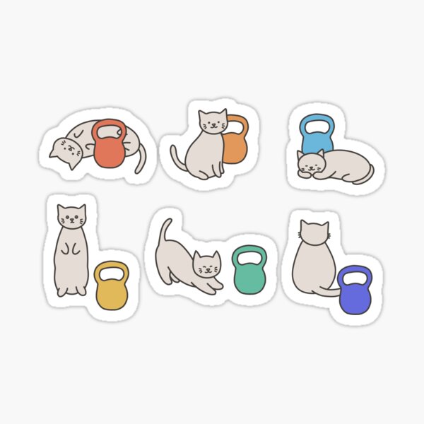 Item preview, Cat doing kettlebell workout designed and sold by tomkaanna.