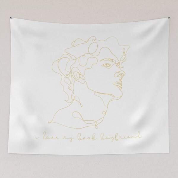 Item preview, Monoline Beautiful Man Face I Love My Book Boyfriend designed and sold by Nathalie Aynié.