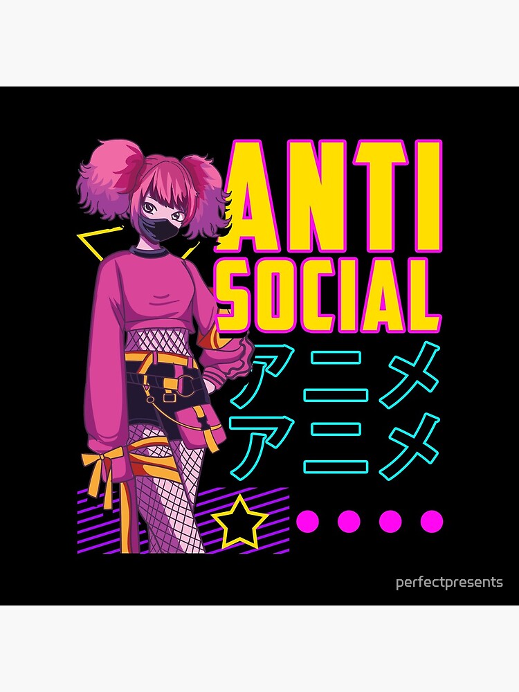 Aesthetic Anti Social Anime Girl Vaporwave EDM by perfectpresents