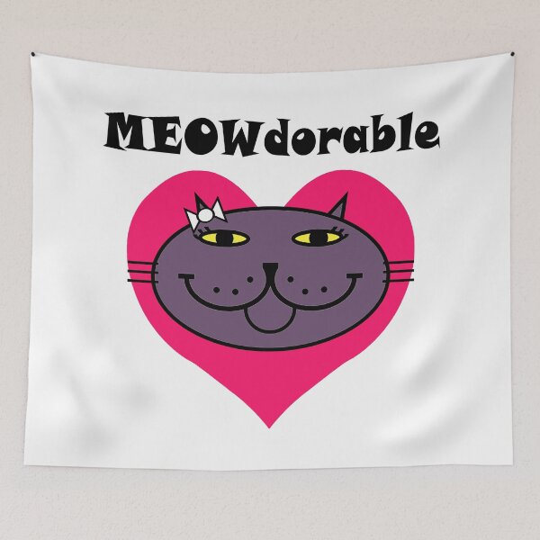 Item preview, MEOWdorable - Deep PURRple Kitty Face on a Red Heart designed and sold by RawSunArt.