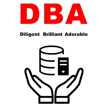Artwork thumbnail, DBA Database Administrator, Dilligent Brilliant Adorable, Database Developer, SQL Query, Software Engineer, Computer Science, Fullstack Developer, Programming Humor by Max-Wear