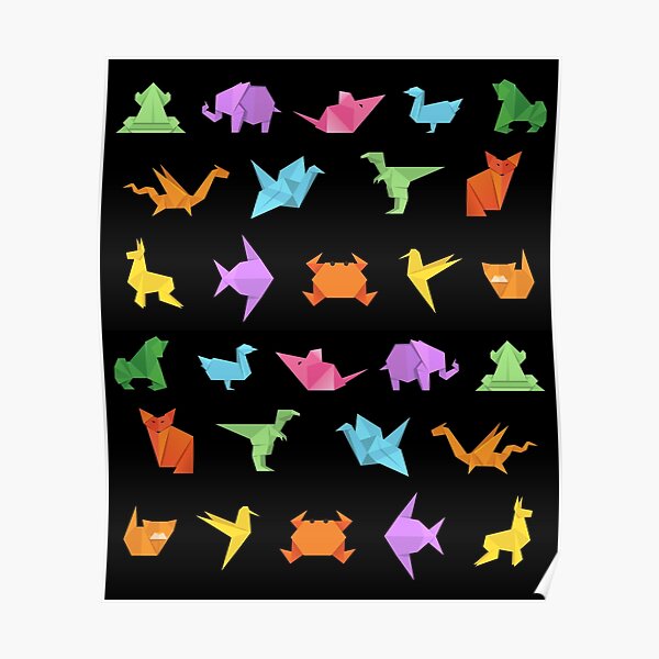 paper origami Animals Gifts for origami lovers Japanese Art funny shirt origami artists idea Poster