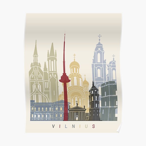 Vilnius skyline poster Poster