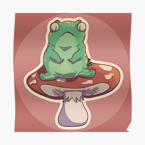 frog on a mushroom Poster