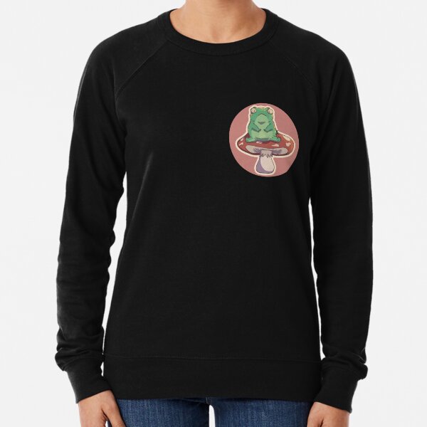 frog on a mushroom Lightweight Sweatshirt