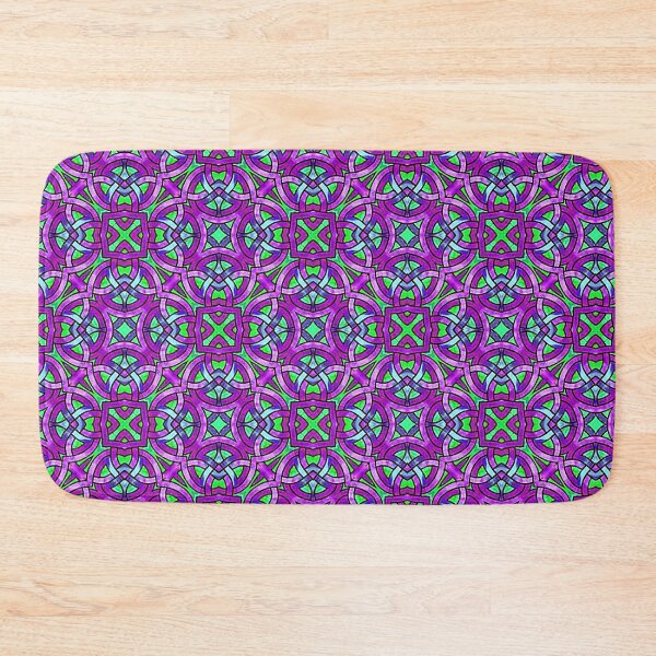 Item preview, Purple, Blue and Green Stained Glass Interlocking Repeat Pattern designed and sold by LaRoach Digital Arts.