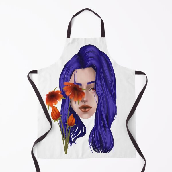 Item preview, Flower & Blue Hair Girl designed and sold by 123-Easy-Store.