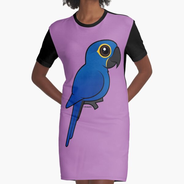 Cute Hyacinth Macaw by Birdorable Graphic T-Shirt Dress