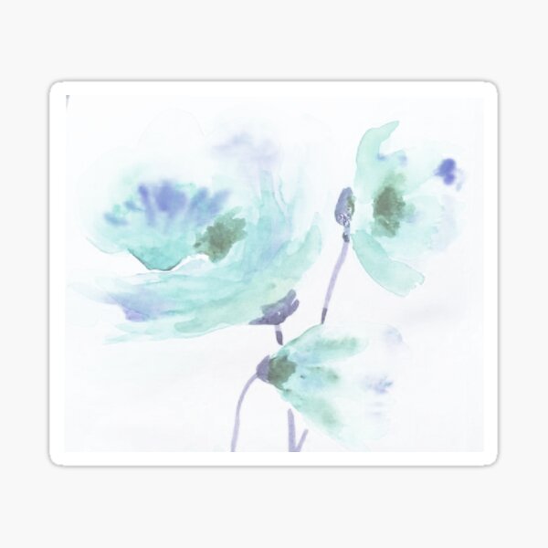 Green Poppies Sticker