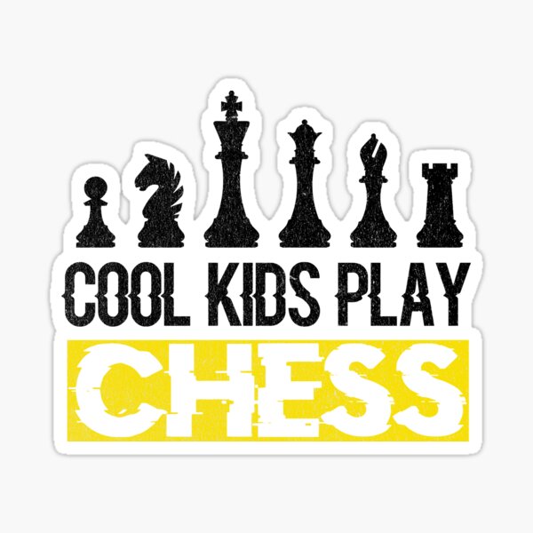 Cool Kids Play Chess Queen King Piece Sticker