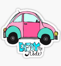 Genießen Sie die Fahrt in einem VW Bug Sticker