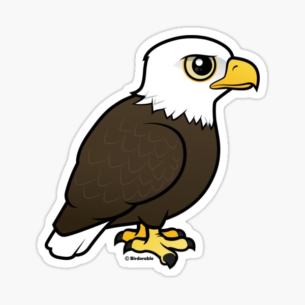 Cute Cartoon Bald Eagle by Birdorable