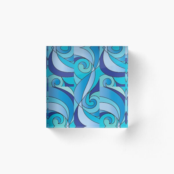 Water Swirl Art Acrylic Block