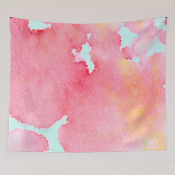 Item preview, Pale Ruby Crimson Red Watercolor Ink Patches Abstract Pattern designed and sold by hearthearts.