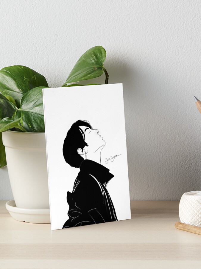 Jungkook Black hoodie | Art Board Print