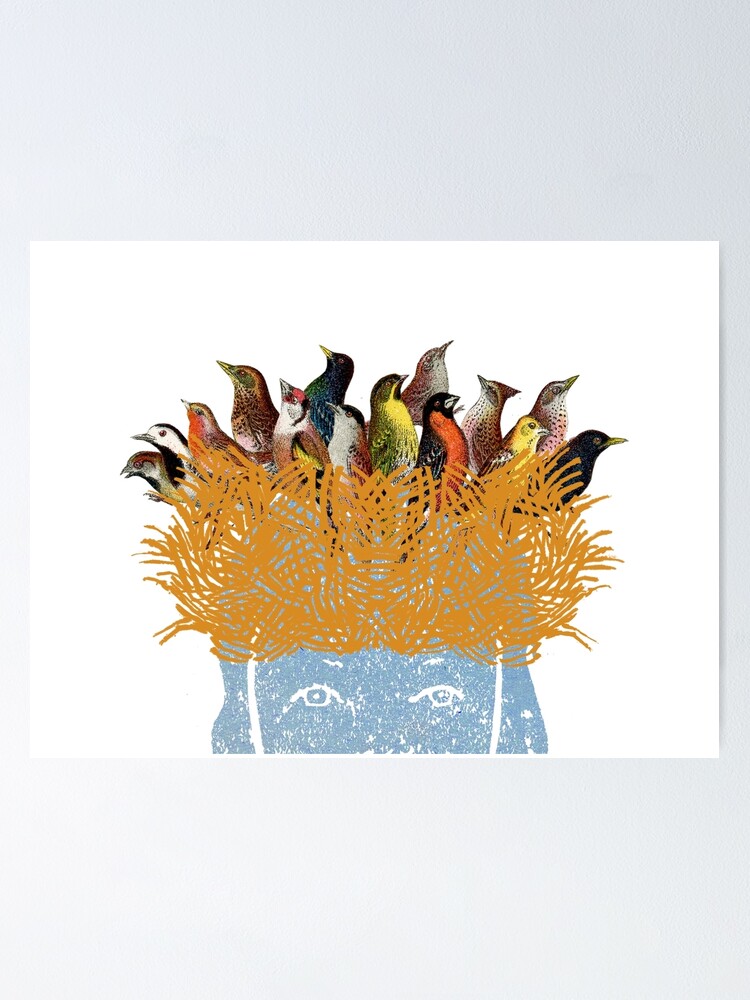 "Bird nest head" Poster by SusanSanford Redbubble