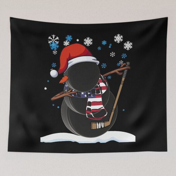 Item preview, Christmas Dabbing Hockey Puck American Flag Snowman designed and sold by Ginger217.