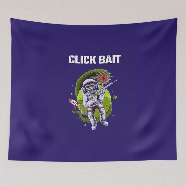 Item preview, Click Bait Astronaut with Alien Planet and Rocket ship Design  designed and sold by boopsblunt.