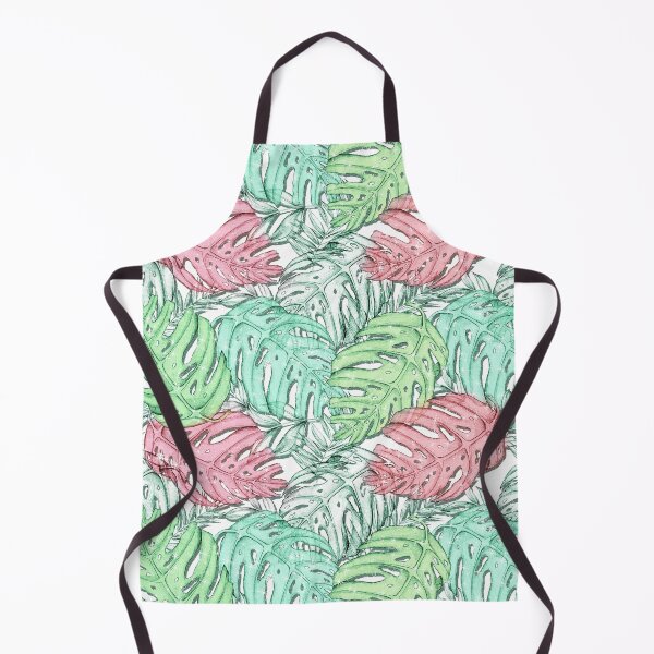 Aperçu de l'œuvre Pattern Feuilles Tropicales Vert Corail Summer Pastel Nature créée et vendue par Jolly-Yosei.