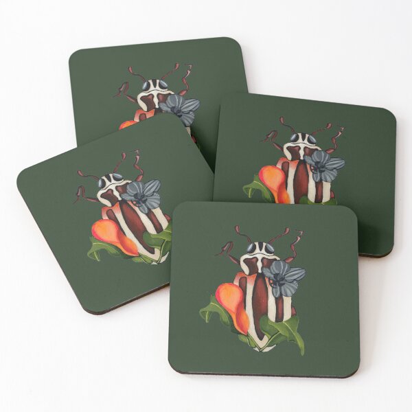 Item preview, Striped ladybug with orchid and calla lily  designed and sold by KnowingWonder.