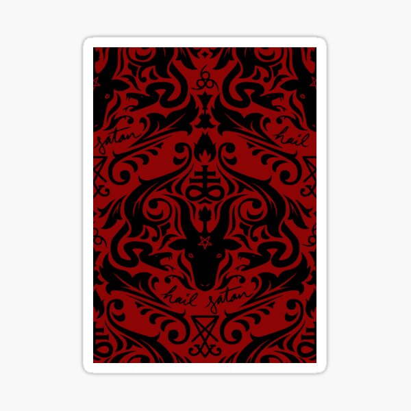 Damask - Hail Satan (Black & Red default) Sticker