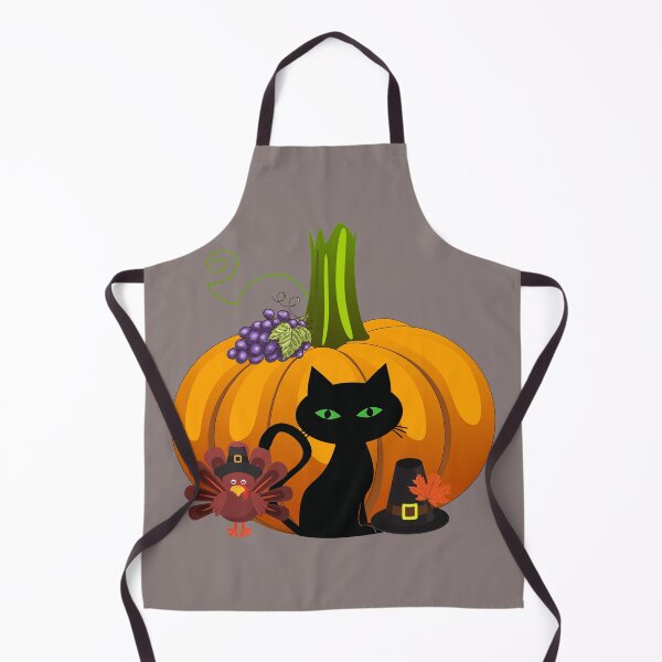 Item preview, Thanksgiving Black Cat with Pumpkin, Turkey, Pilgrim Hat designed and sold by silviaol.